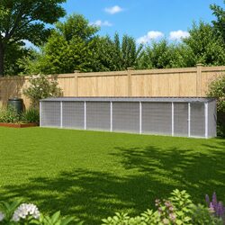 Durable Chicken Cage with Roof in Grey Galvanised Steel