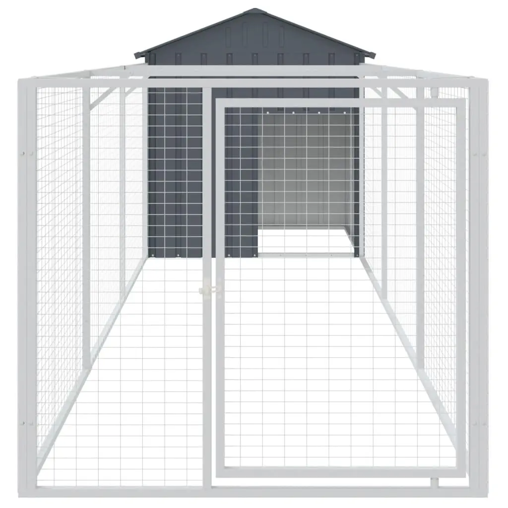 Anthracite Steel Dog House with Extended Run