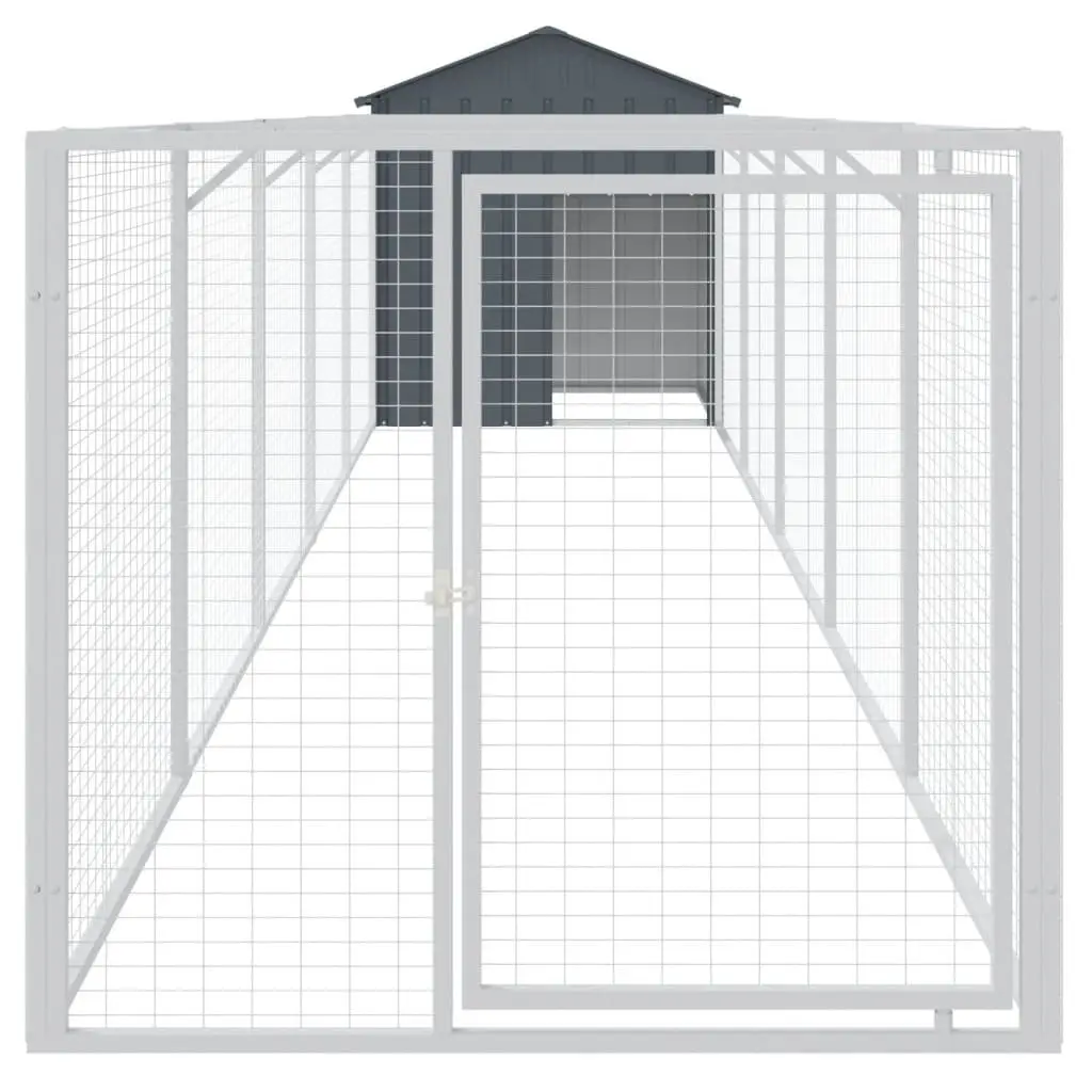 Dog Kennel Galvanised Steel 117 x 609 x 123 cm Anthracite