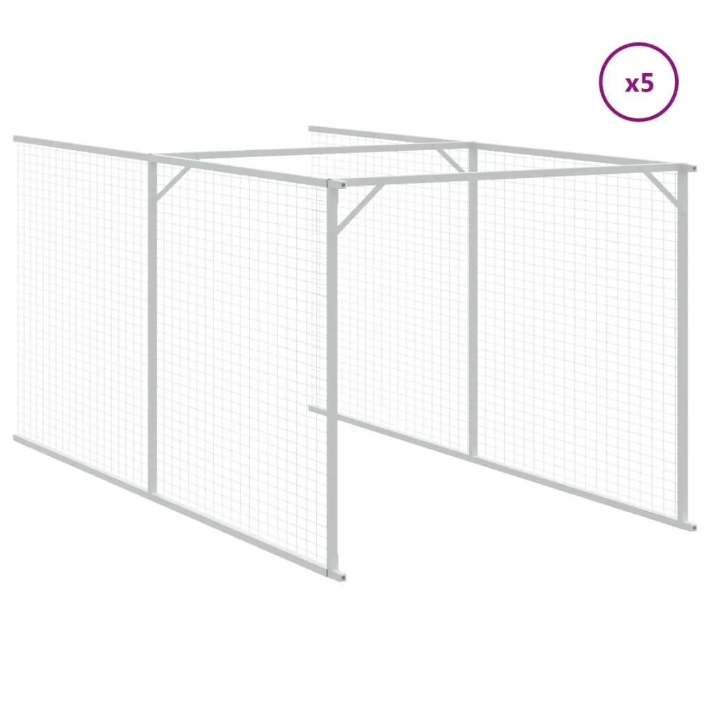 Dog House Galvanised Steel Anthracite Outdoor Kennel with Extended Run