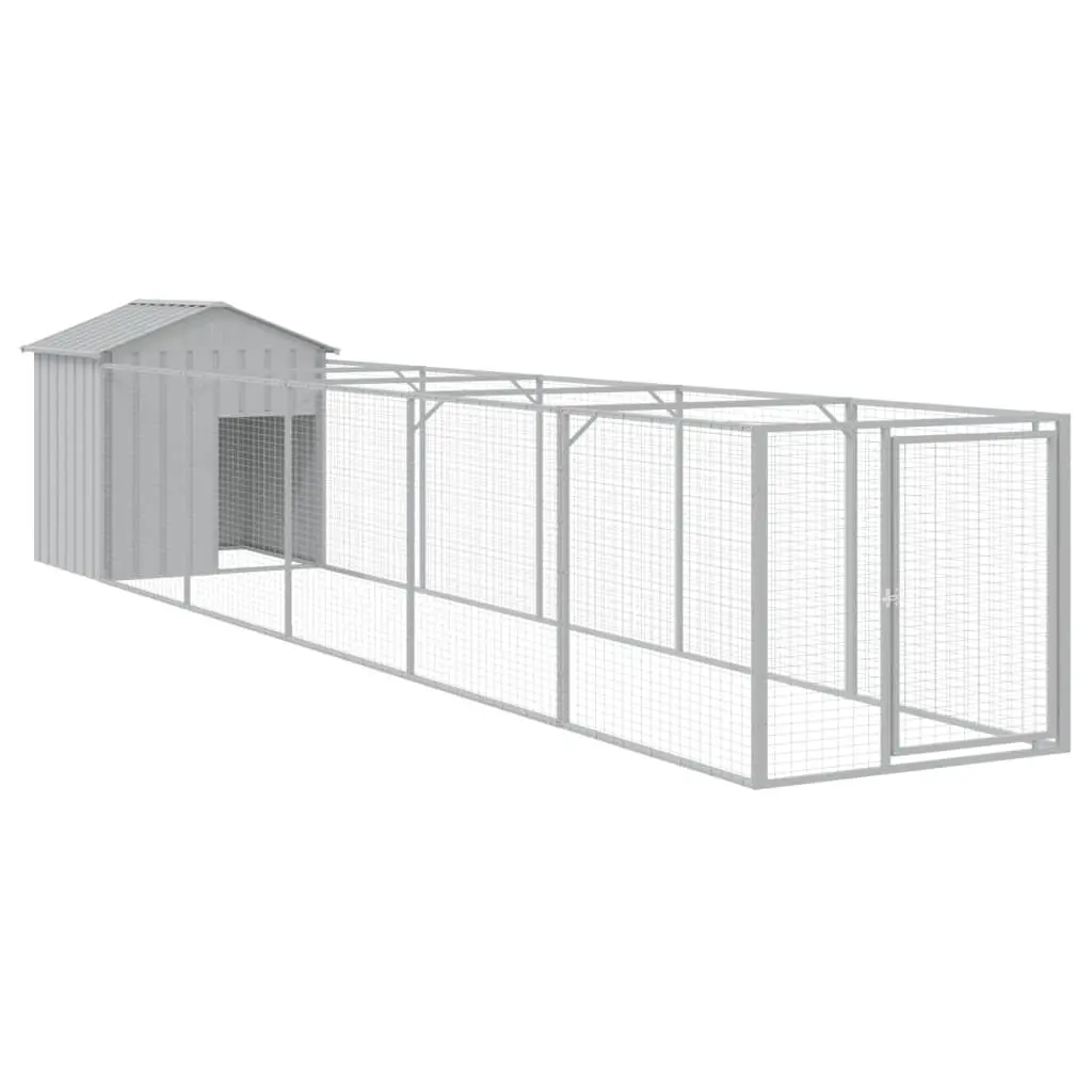 Dog House Galvanised Steel Grey with Extended Run