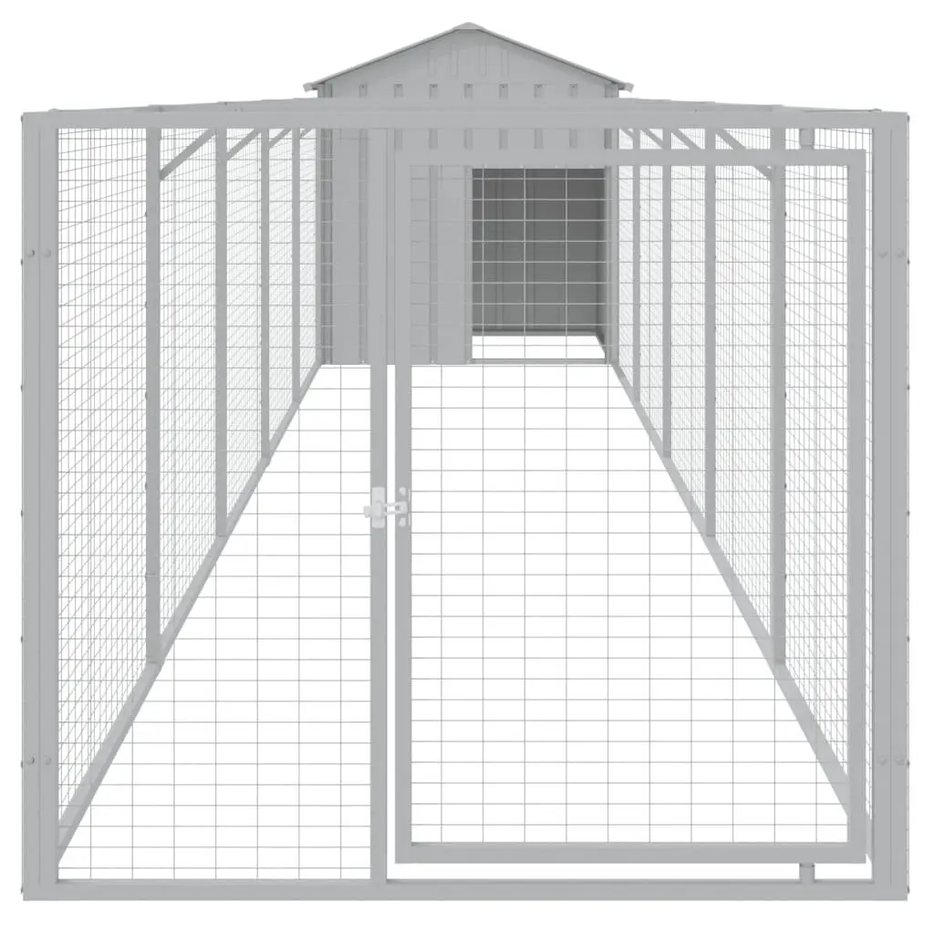 Dog House Galvanised Steel Grey with Extended Run