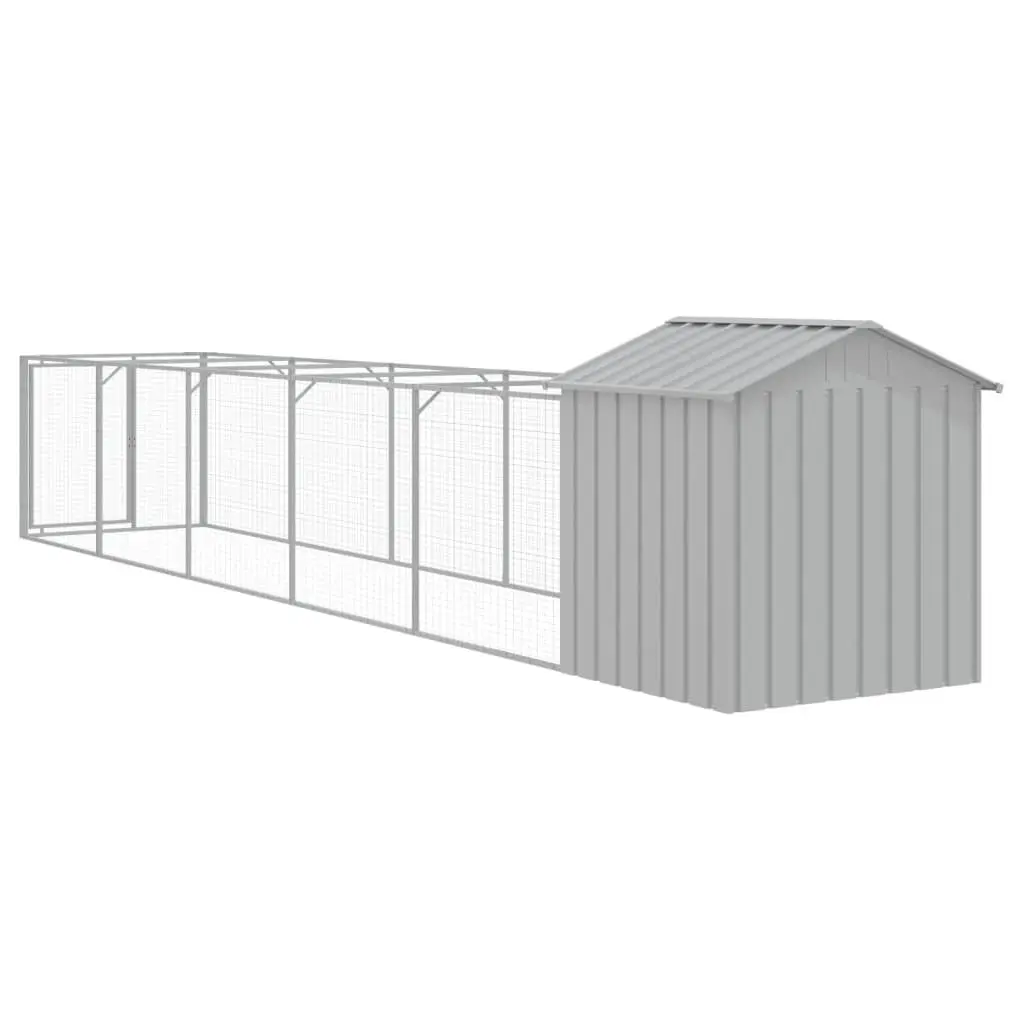 Dog House Galvanised Steel Grey with Extended Run