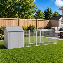 Premium Galvanised Steel Dog House with Extended Run