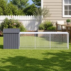 Durable Chicken Cage with Run in Anthracite 117x405x123 cm