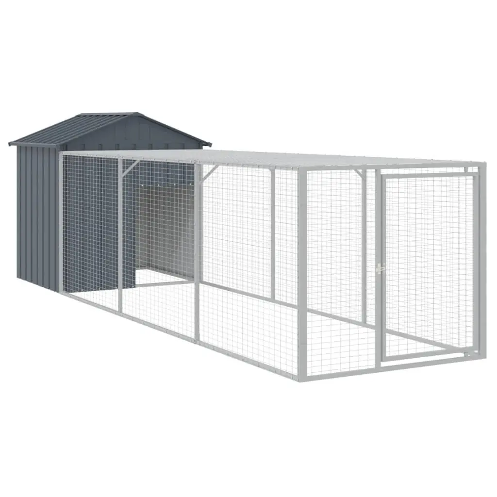 Chicken Cage Galvanised Steel 117x405x123 cm Anthracite