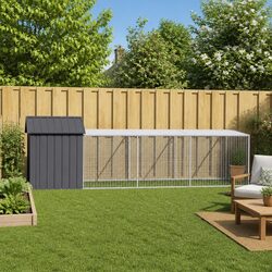 Durable Chicken Cage with Run in Anthracite Steel