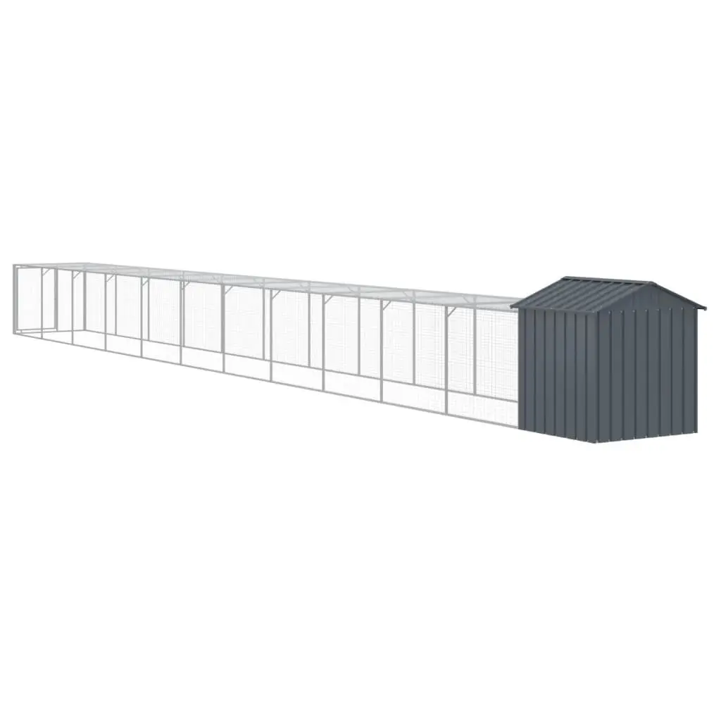 Chicken Cage with Extended Run in Anthracite
