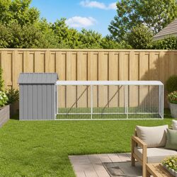 Durable Light Grey Chicken Cage with Run for Small Animals