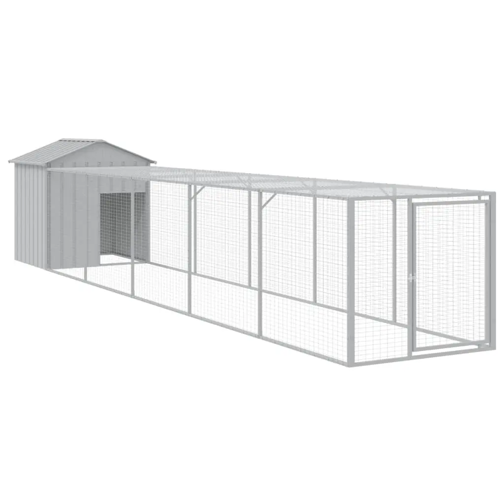 Chicken Cage Galvanised Steel 117x609x123 cm Grey
