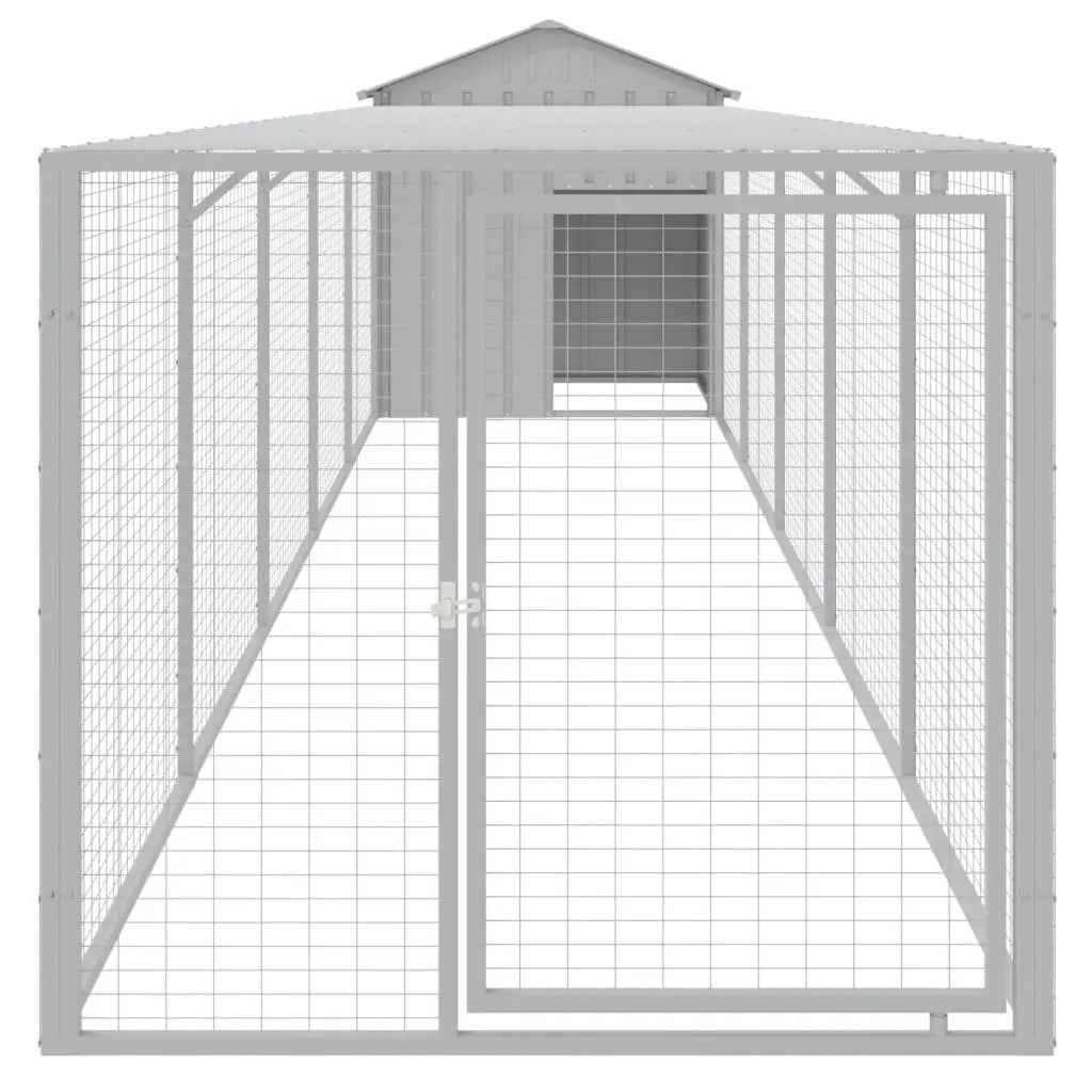 Chicken Cage Galvanised Steel 117x609x123 cm Grey