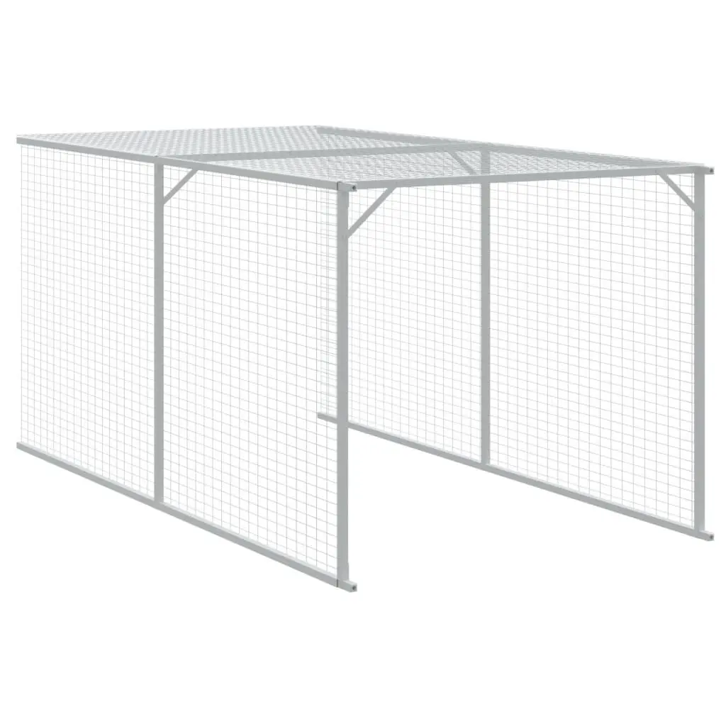 Chicken Cage Galvanised Steel 117x609x123 cm Grey