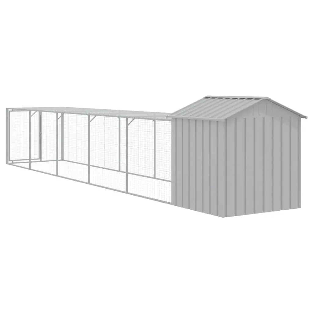 Chicken Cage Galvanised Steel 117x609x123 cm Grey