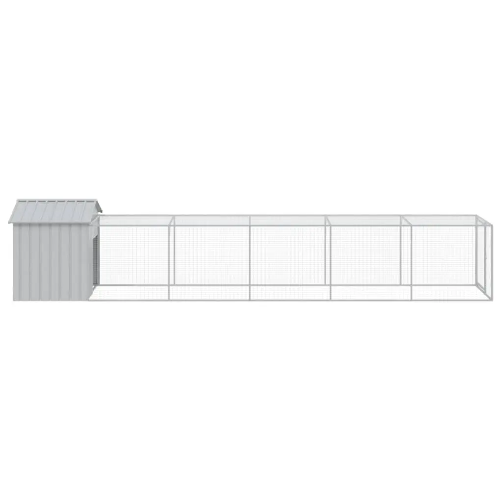 Chicken Cage Galvanised Steel 117x609x123 cm Grey