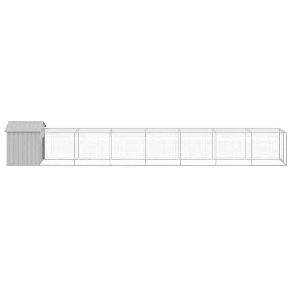Light Grey Chicken Cage with Extended Run for Small Animals