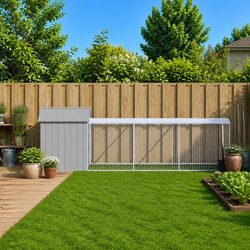 Durable Light Grey Galvanised Steel Chicken Cage with Run
