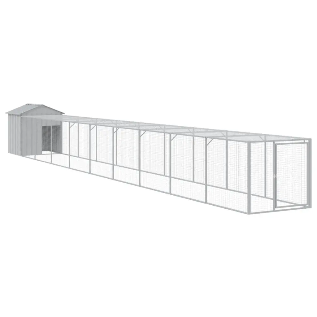 Chicken Cage Galvanised Steel 117x1017x123 cm Grey