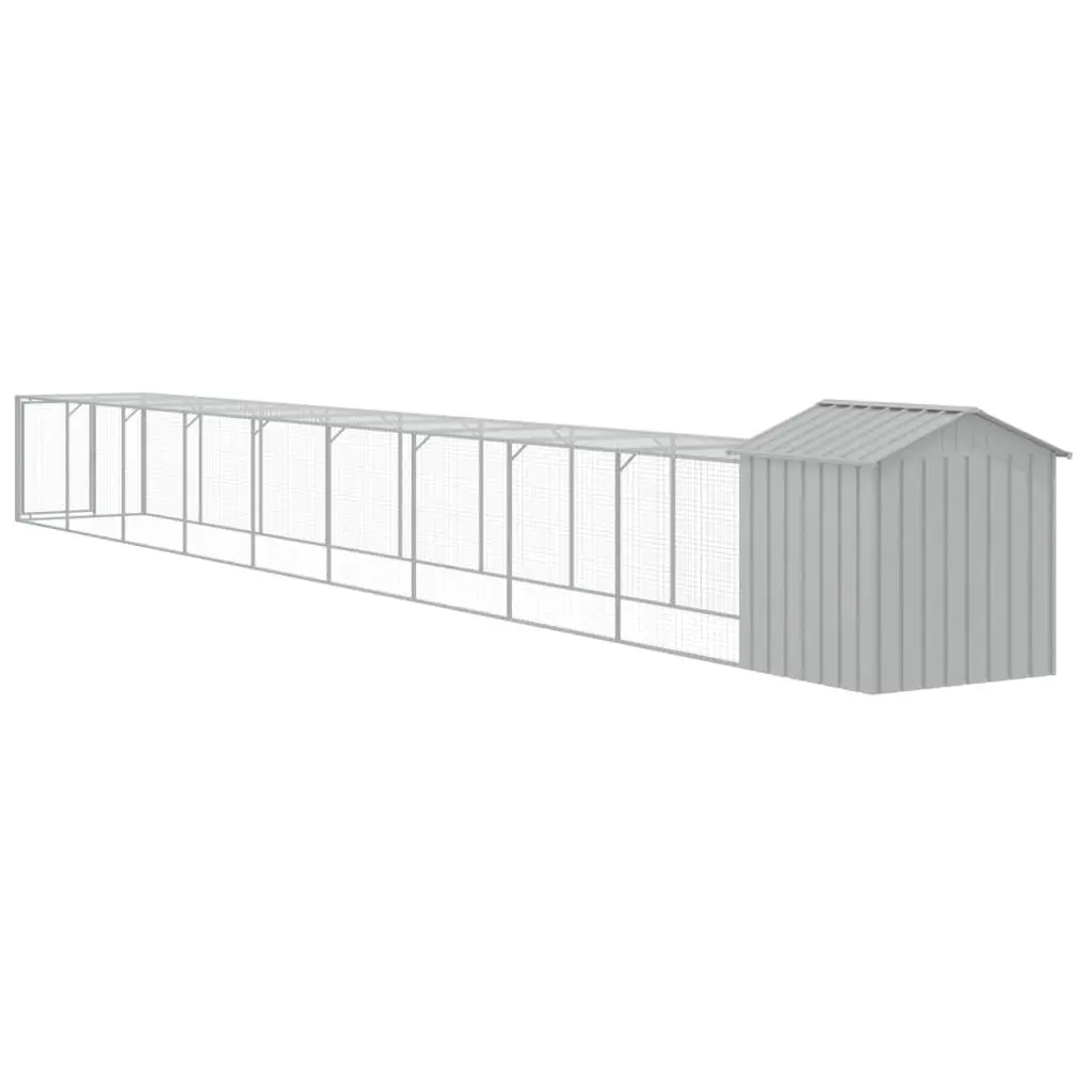 Chicken Cage Galvanised Steel 117x1017x123 cm Grey