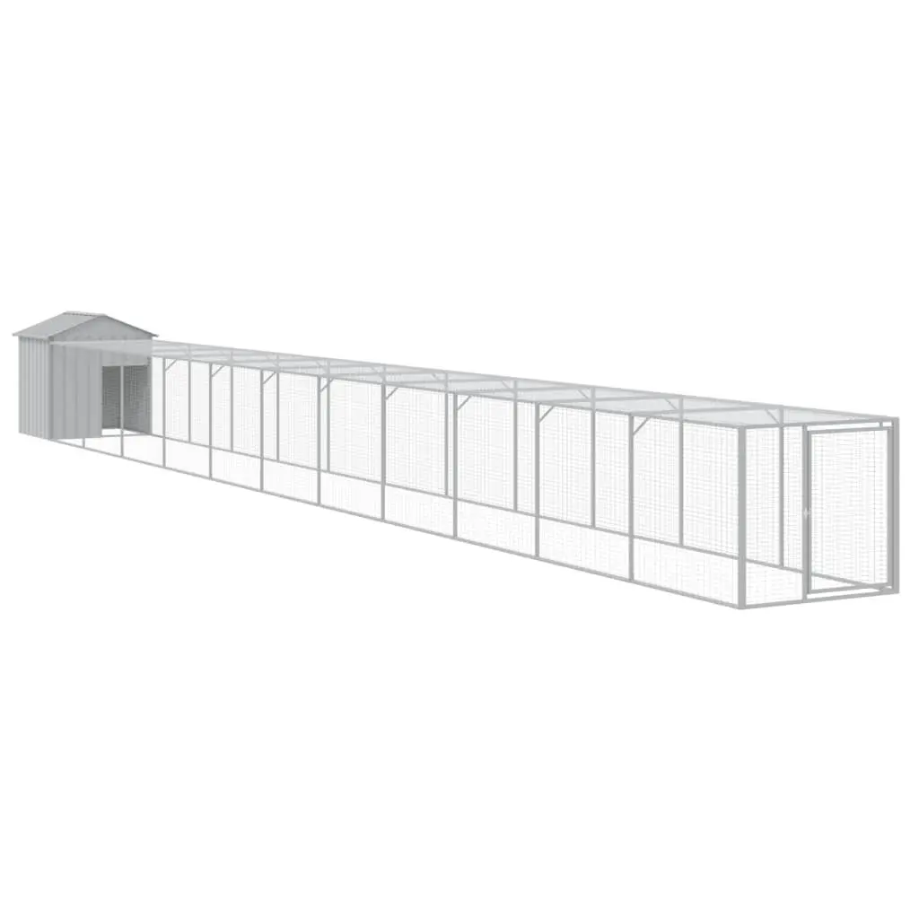 Chicken Cage Galvanised Steel Large Light Grey