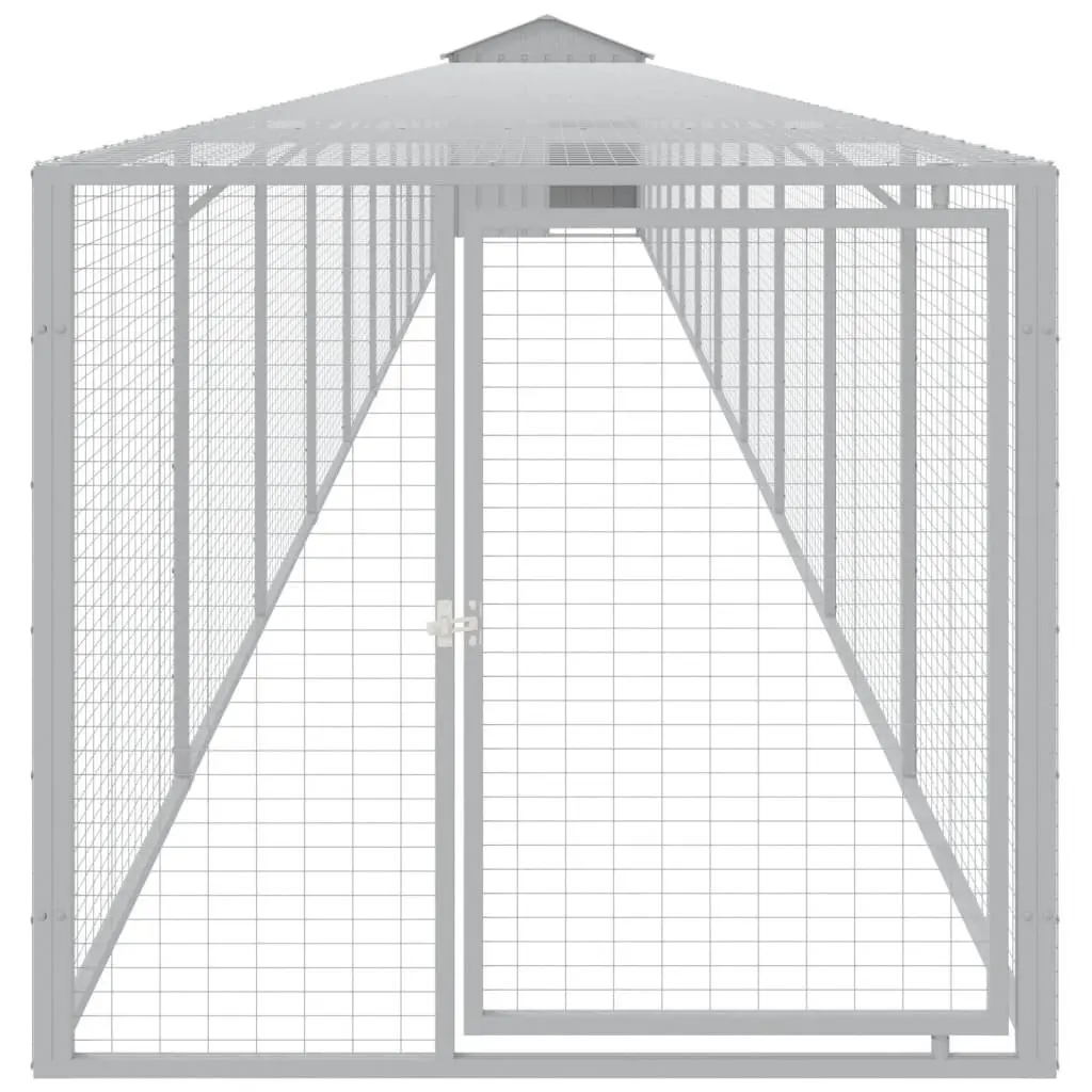Chicken Cage Galvanised Steel Large Light Grey