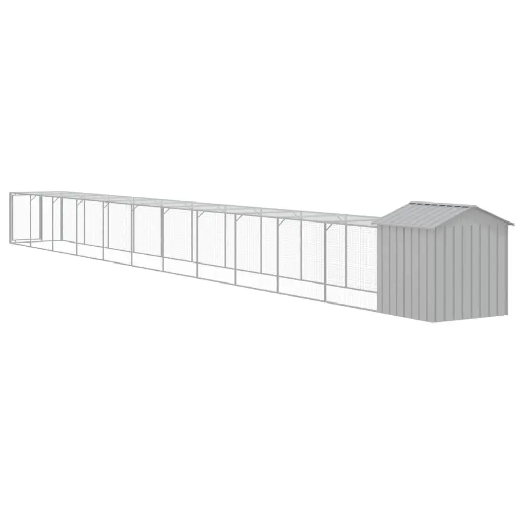 Chicken Cage Galvanised Steel Large Light Grey
