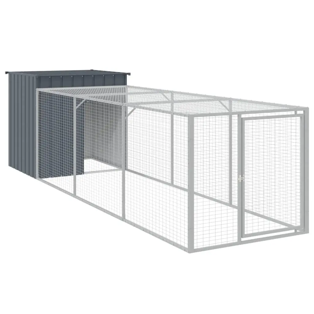 Chicken Cage Galvanised Steel 110 x 405 x 110 cm Anthracite