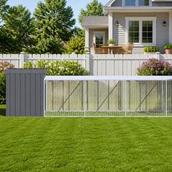 Chicken Cage with Run Anthracite 110x609x110 cm Galvanised Steel Small Animal