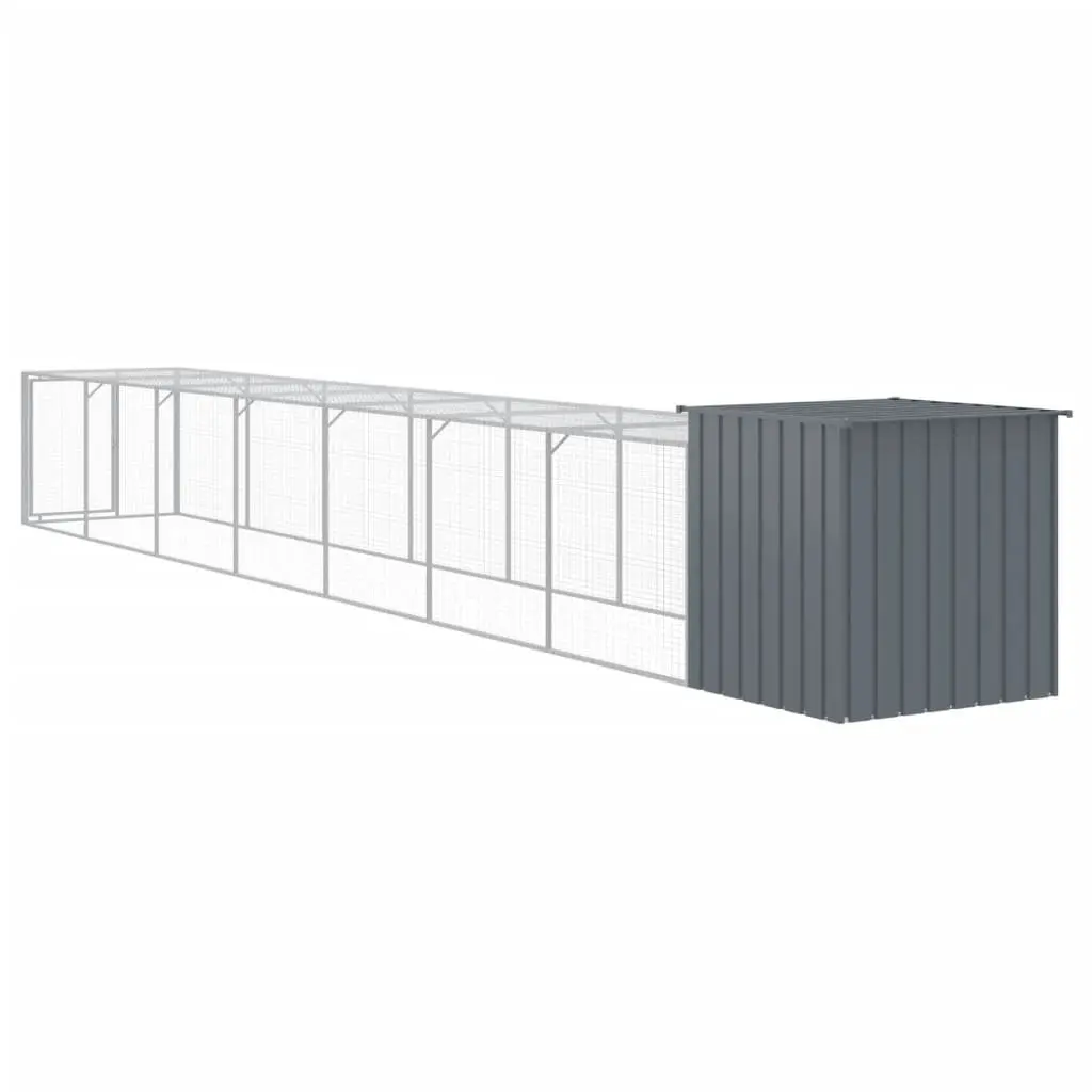 Anthracite Chicken Cage with Extended Run
