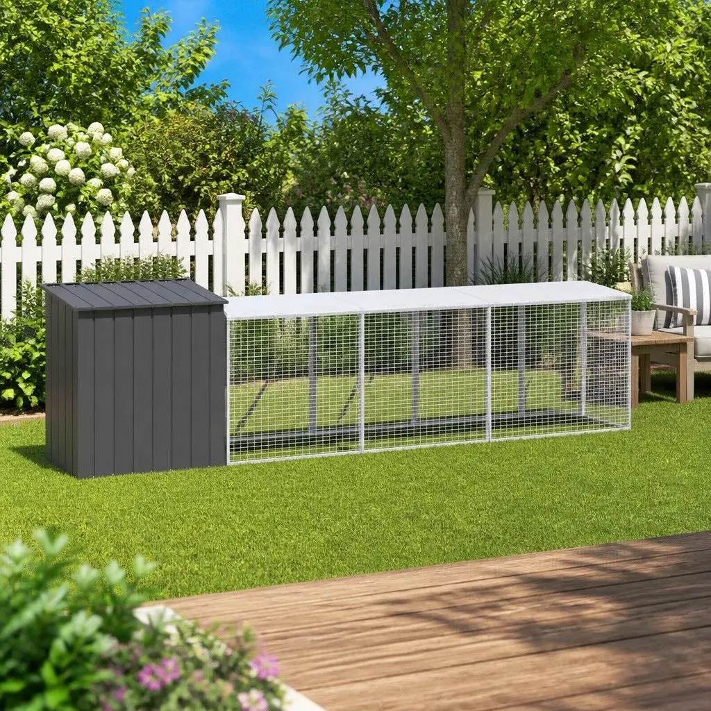 Anthracite Chicken Cage with Extended Run