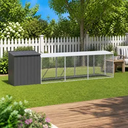 Durable Anthracite Chicken Cage with Extended Run