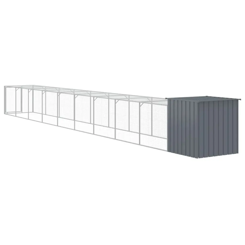 Anthracite Chicken Cage with Extended Run