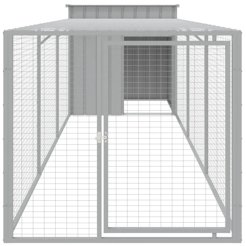 Chicken Cage with Run in Light Grey