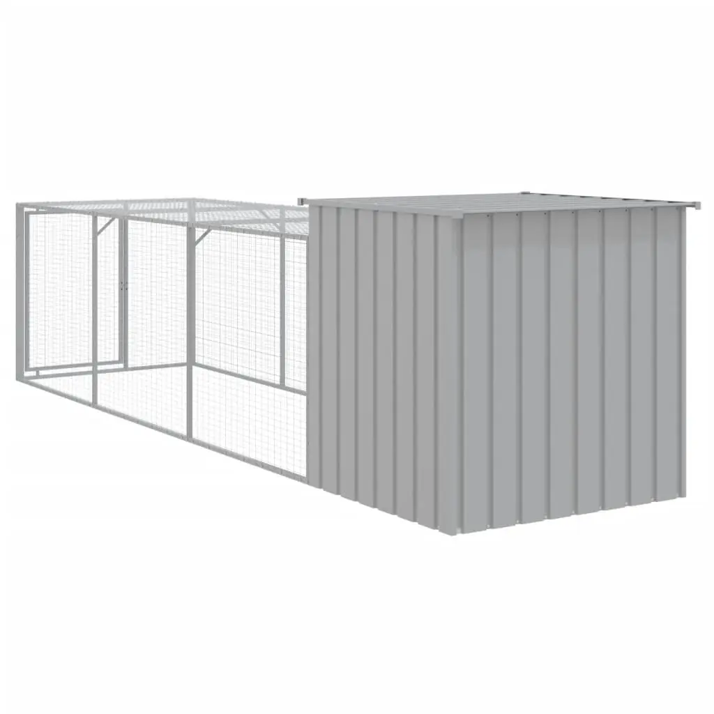 Chicken Cage with Run in Light Grey