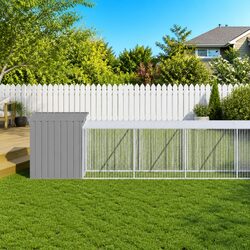 Premium Chicken Cage with Run in Light Grey Steel