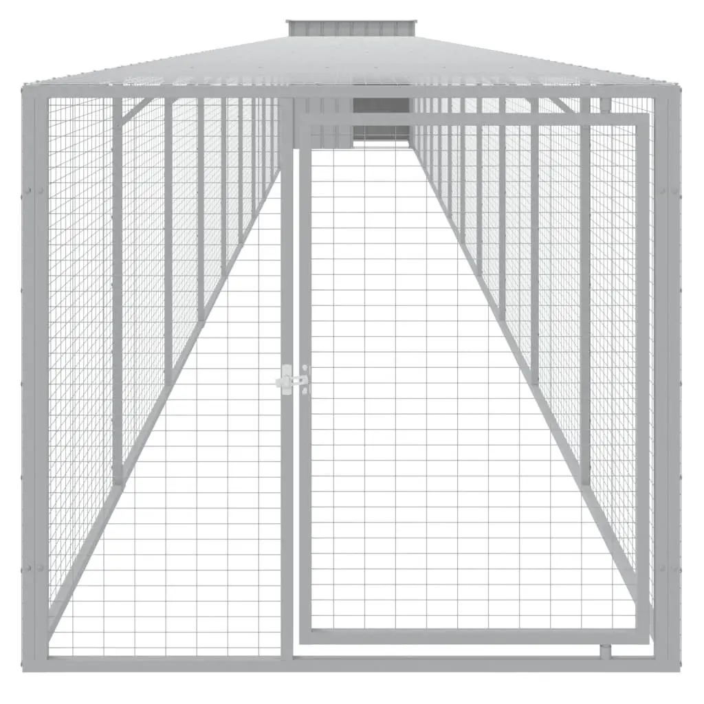 Chicken Cage Galvanised Steel 110x122x110 cm Grey