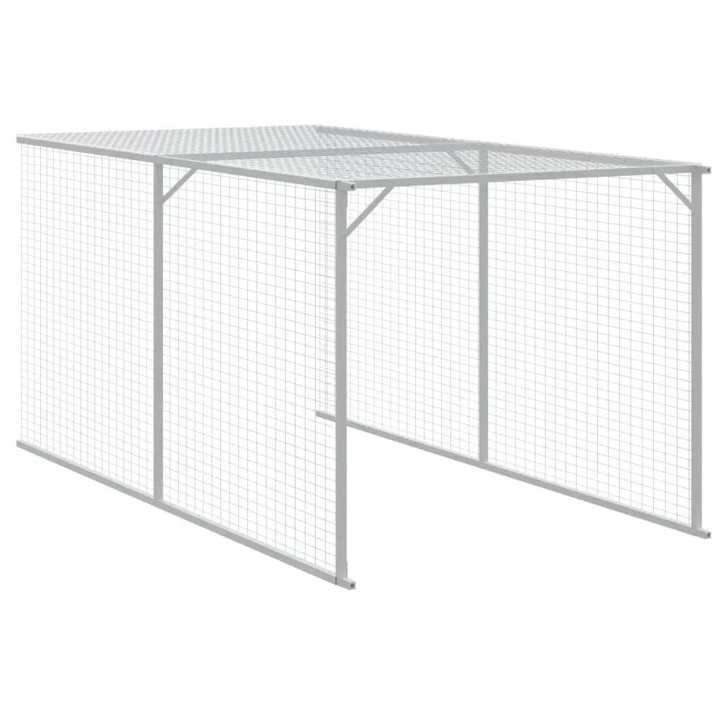 Chicken Cage Galvanised Steel 110x122x110 cm Grey