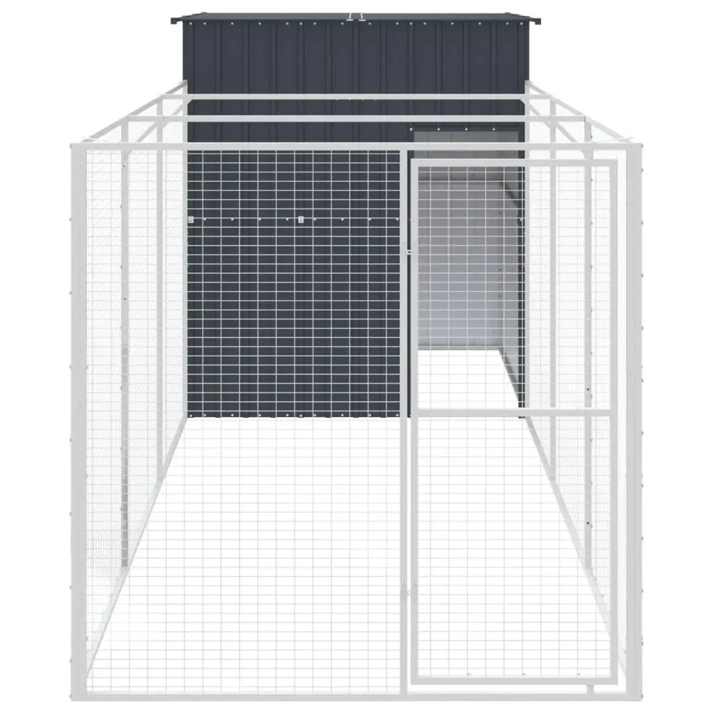 Dog Kennel Galvanised Steel 165x455x181cm Anthracite