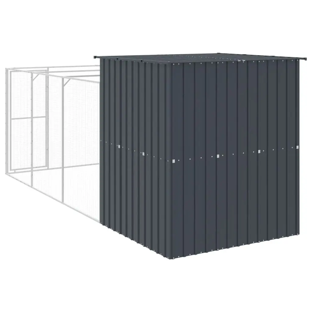 Dog Kennel Galvanised Steel 165x455x181cm Anthracite