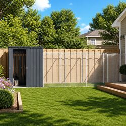 Galvanised Steel Dog House with Run for Outdoor Comfort