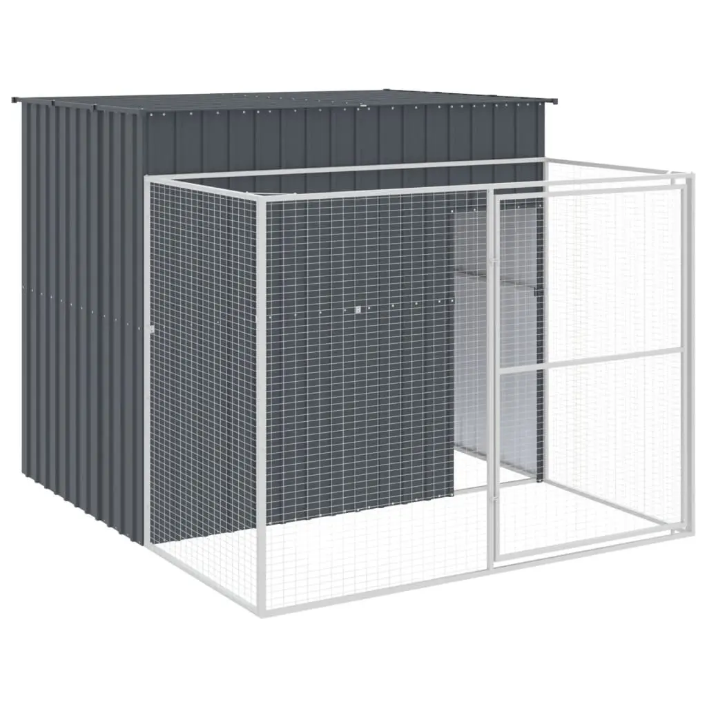 Dog Kennel Galvanised Steel 214 x 253 x 181 cm Anthracite