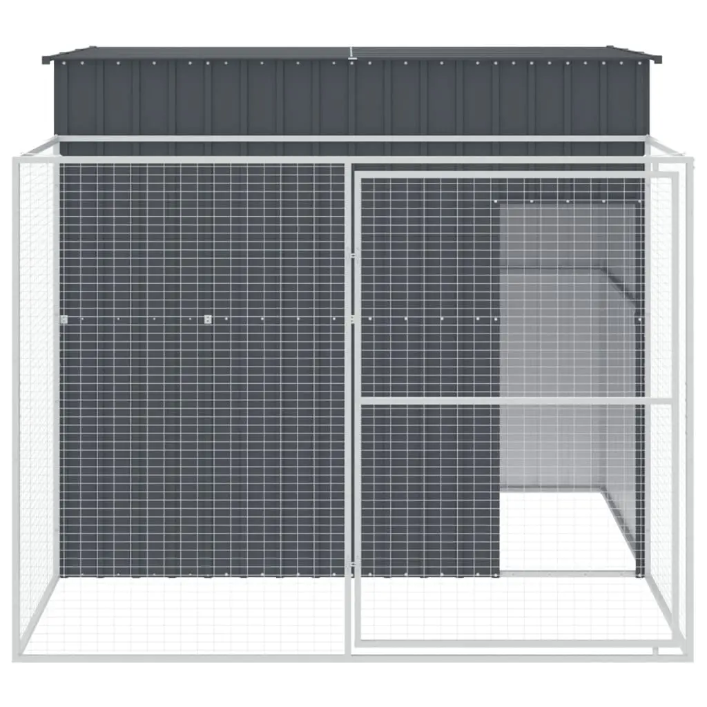 Dog Kennel Galvanised Steel 214 x 253 x 181 cm Anthracite