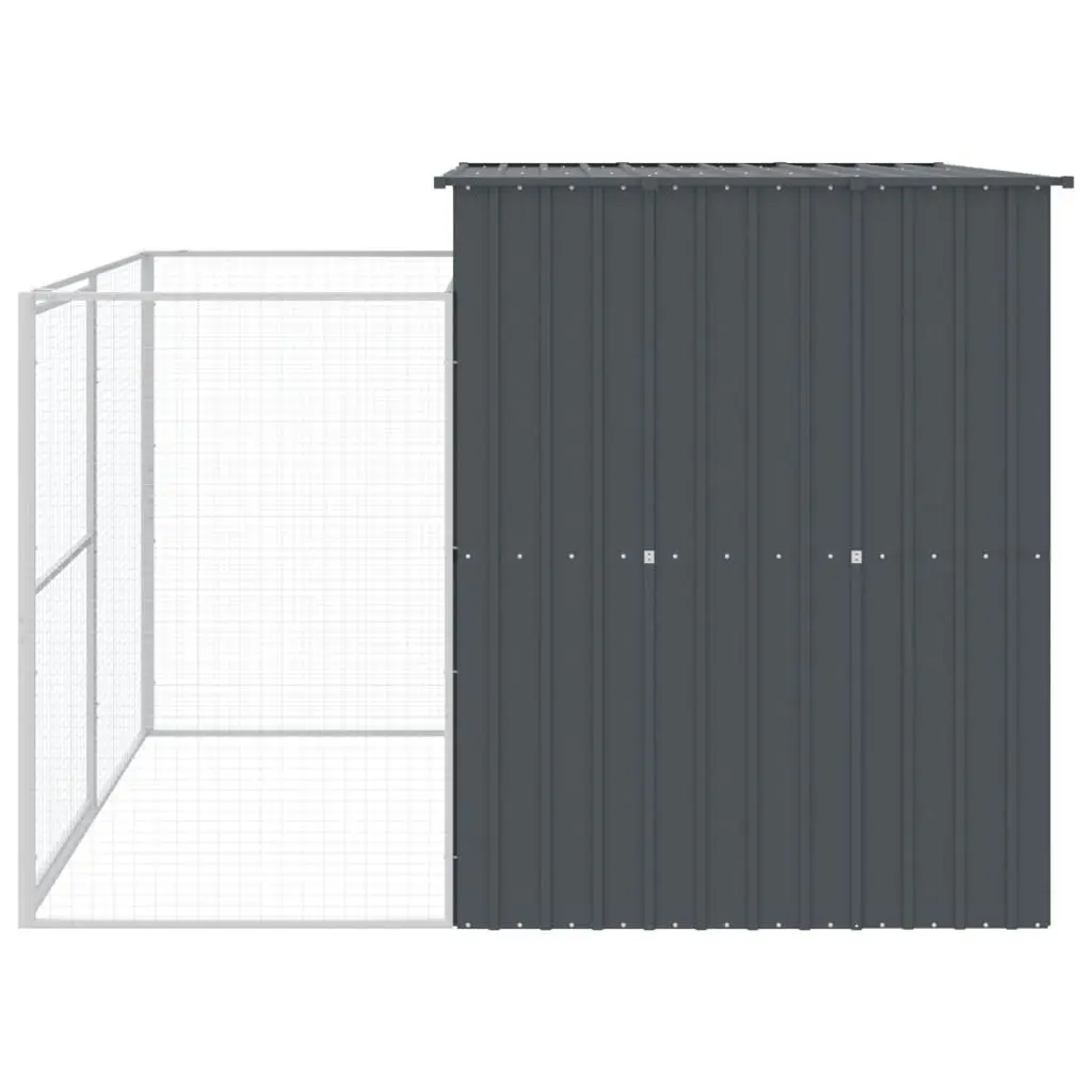 Dog Kennel Galvanised Steel 214 x 253 x 181 cm Anthracite