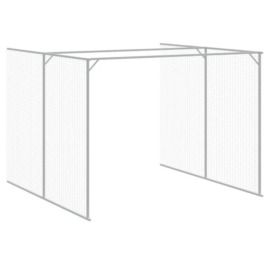 Dog House with Run Galvanised Steel 214 x 1069 x 181 cm Anthracite