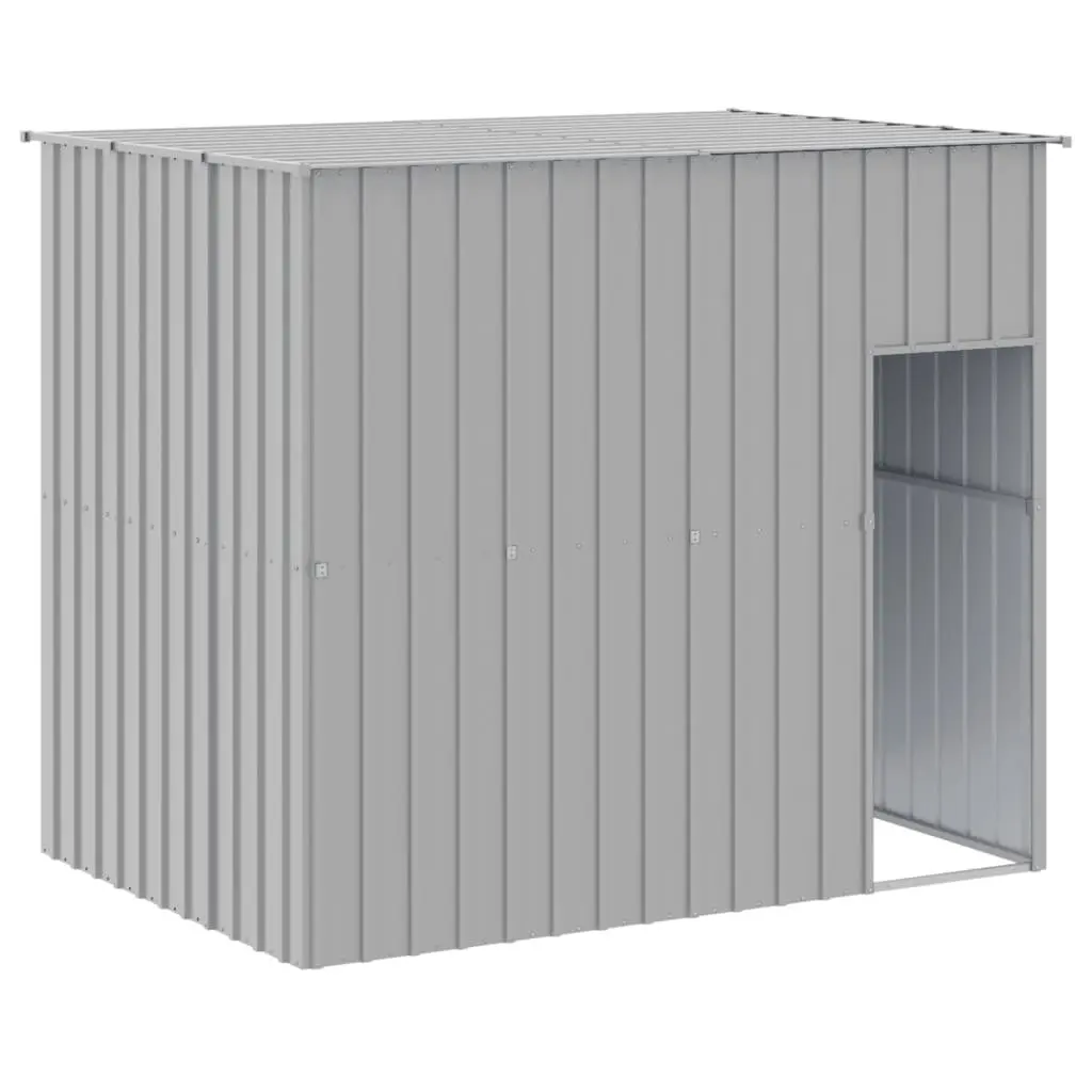 Outdoor Dog House with Run in Light Grey