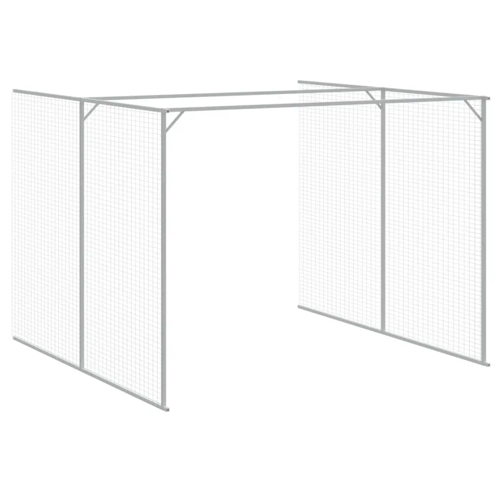 Outdoor Dog House with Run in Light Grey