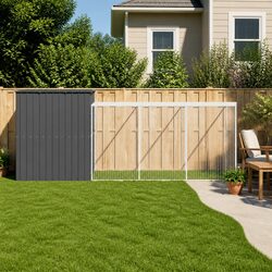 Sturdy Anthracite Dog House with Extended Run