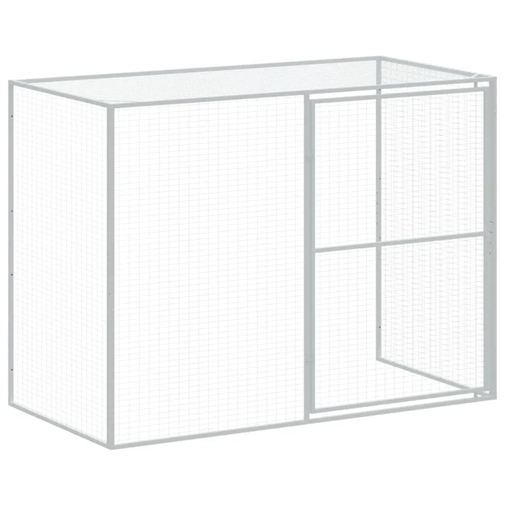 Dog House with Run Galvanised Steel 214 x 1069 x 181 cm Anthracite