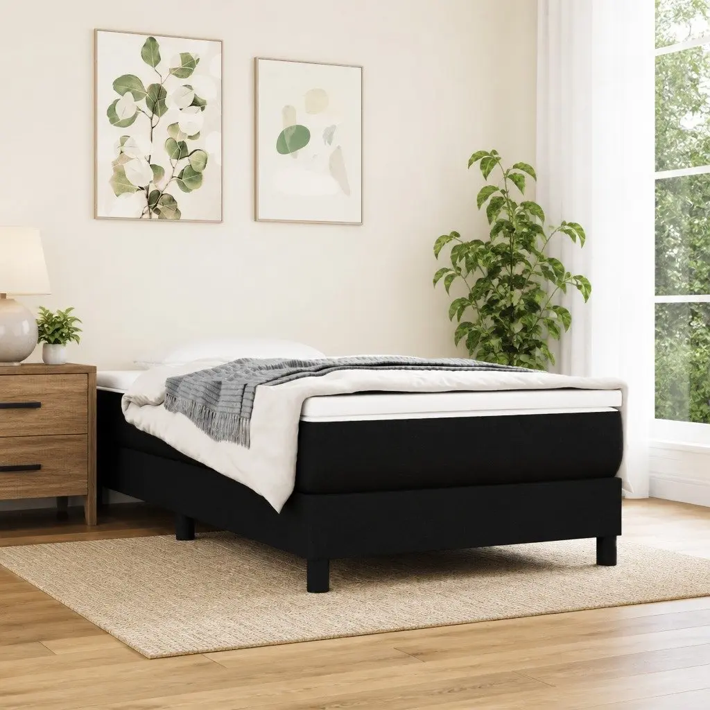 Supportive King Single Box Spring Bed Frame in Black Fabric