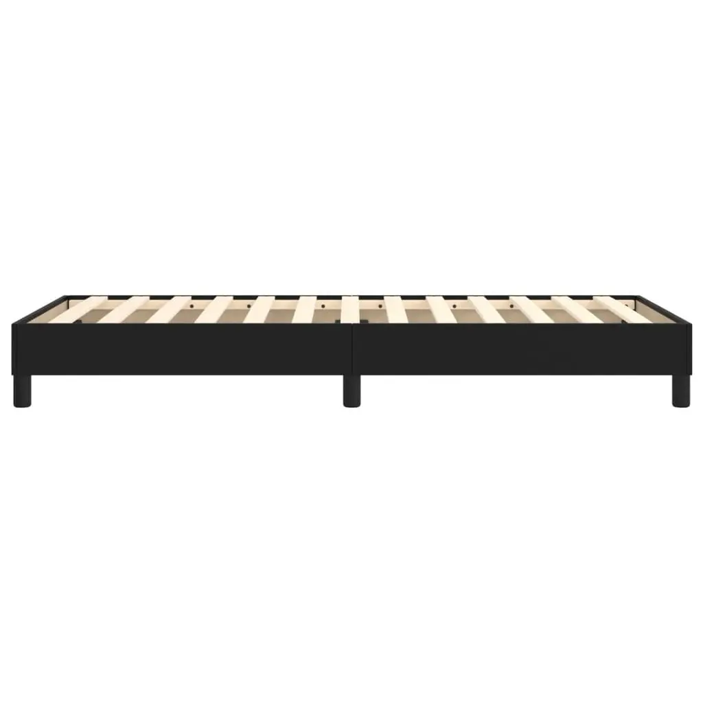 Box Spring Bed Frame King Single in Black Faux Leather