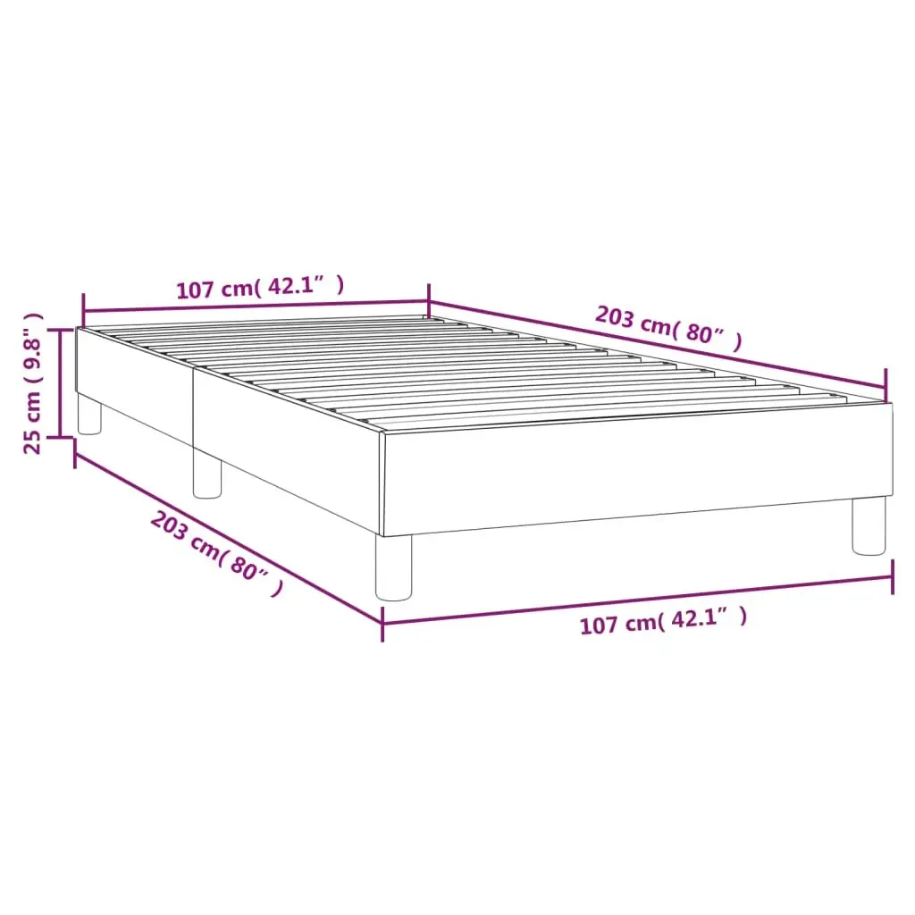 Box Spring Bed Frame King Single in Black Faux Leather